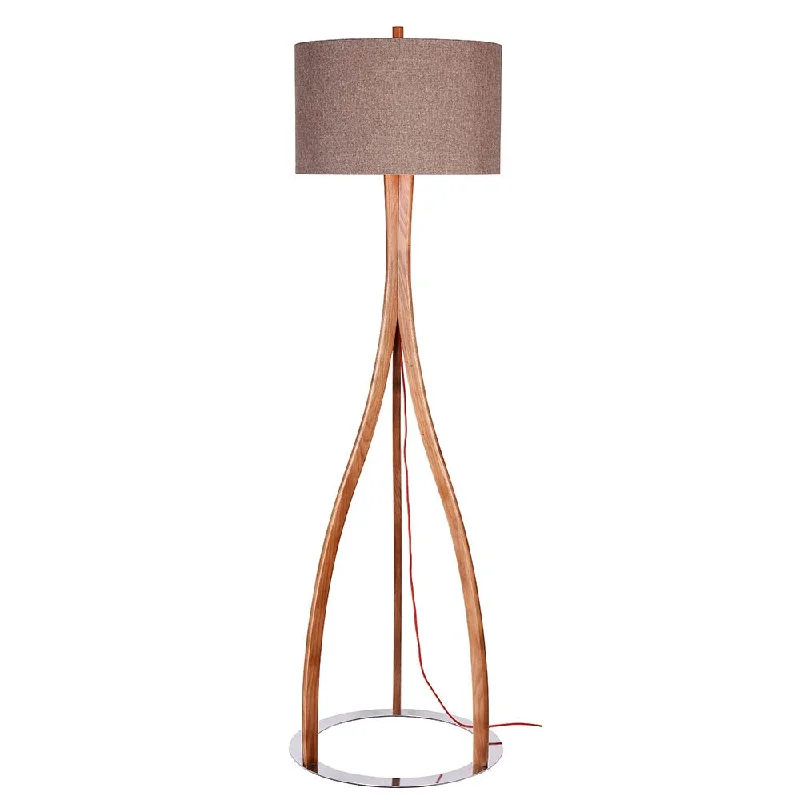  Way Switch Floor Lamp for Multiple Light Intensity LevelsCatalina Preston Natural Dark Wood Chrome Base Floor Lamp
