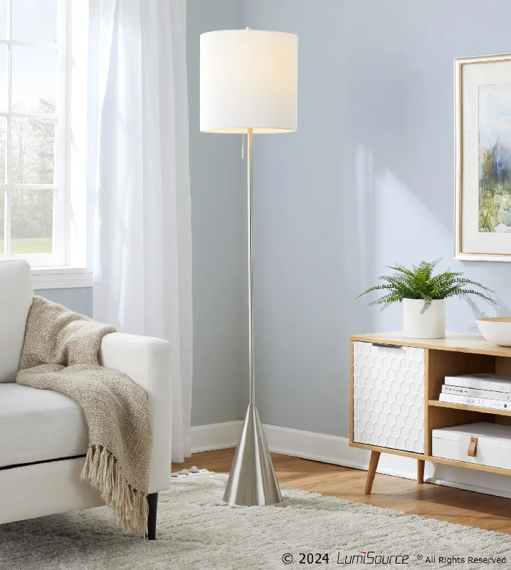 Brushed Nickel, White Linen