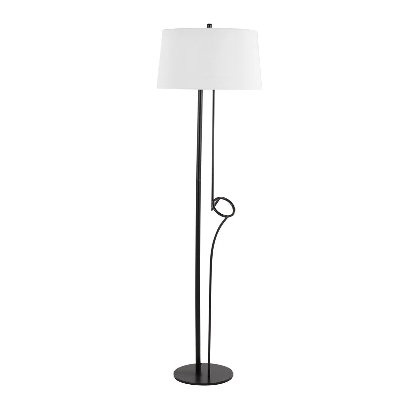 Wood Floor Lamp with Natural Grain for a Warm and Organic FeelContemporary Floor Lamp in Steel with White Linen Shade