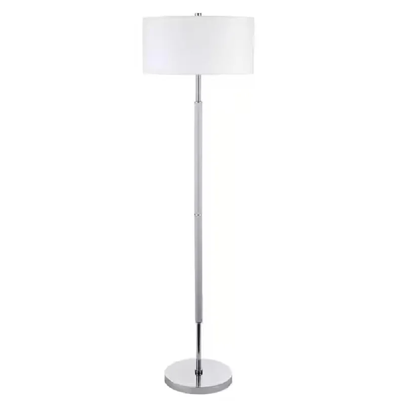 Modern Minimalist Floor Lamp for Contemporary Living RoomsCool Gray and Polished Nickel 2-Bulb Floor Lamp - 17" x 61"