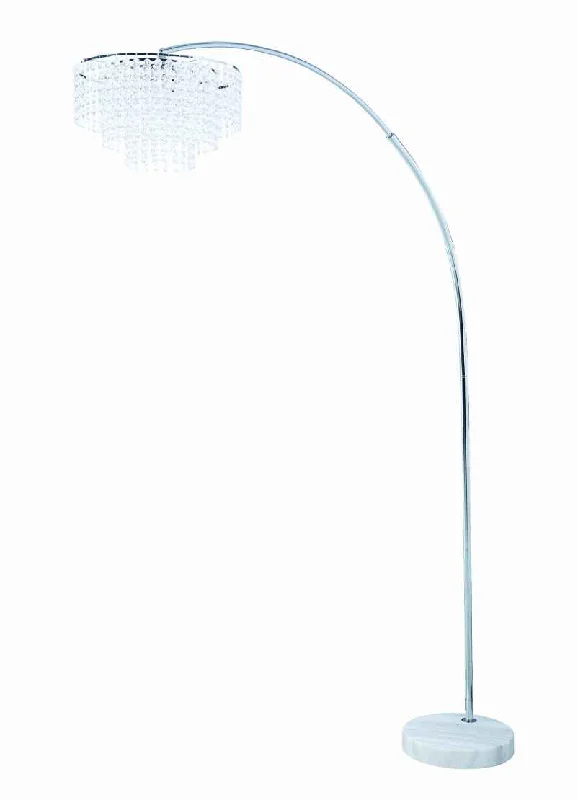 Adjustable Height Floor Lamp for Versatile Lighting NeedsCrystal Accented Tiered Metal Floor Lamp With Marble Base, Silver And White By Benzara Adjustable Height Floor Lamp for Versatile Lighting NeedsCrystal Accented Tiered Metal Floor Lamp With Marble Base, Silver And White By Benzara