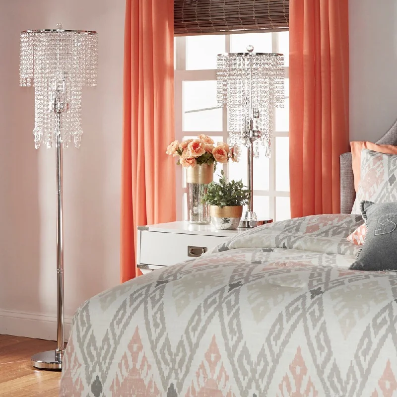 Fabric Floor Lamp with a Linen Shade for a Relaxed AestheticCrystal Rain 3-light Chrome Crystal Floor Lamp by iNSPIRE Q Bold