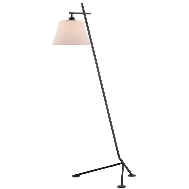 Rustic Farmhouse Style Floor Lamp for Cozy BedroomsCurrey & Company Kiowa Black Floor Lamp - 53"h x 23.75"w x 31"d