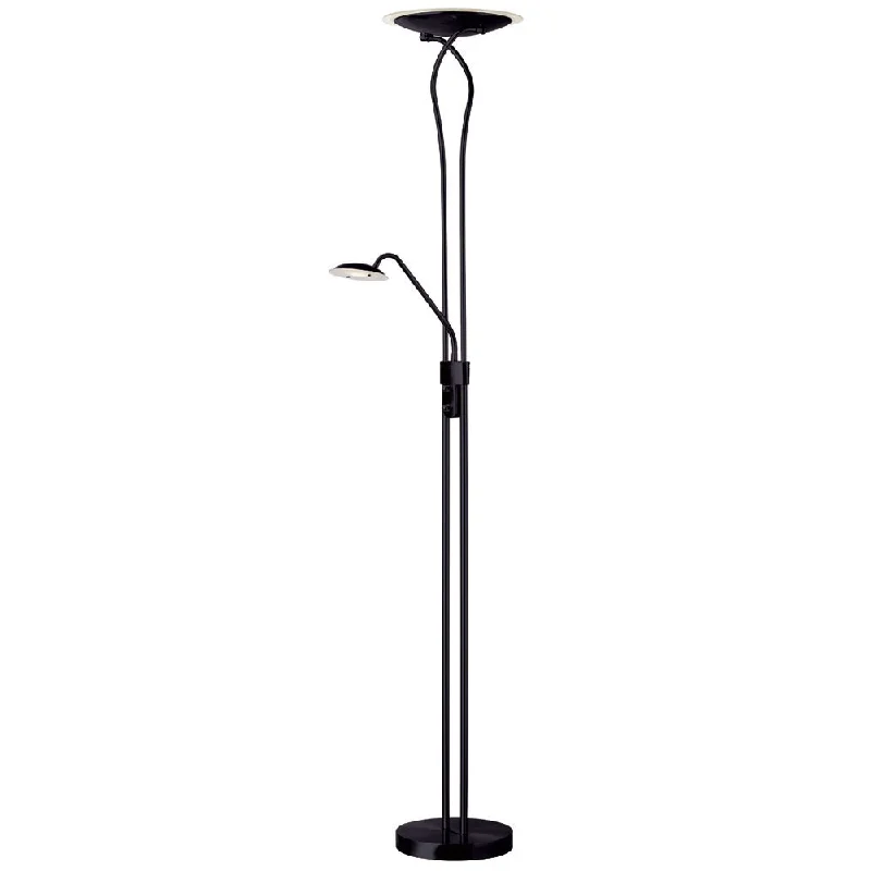 Glass Floor Lamp with Frosted Shades for Soft Diffused LightDainolite 29-watt Mother & Son Black Floor Lamp