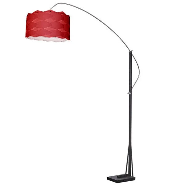Metal Floor Lamp with a Matte Black Finish for a Sleek LookDainolite Arc Floor Lamp Polished Chrome/Black Finish with Red Shade Metal Floor Lamp with a Matte Black Finish for a Sleek LookDainolite Arc Floor Lamp Polished Chrome/Black Finish with Red Shade