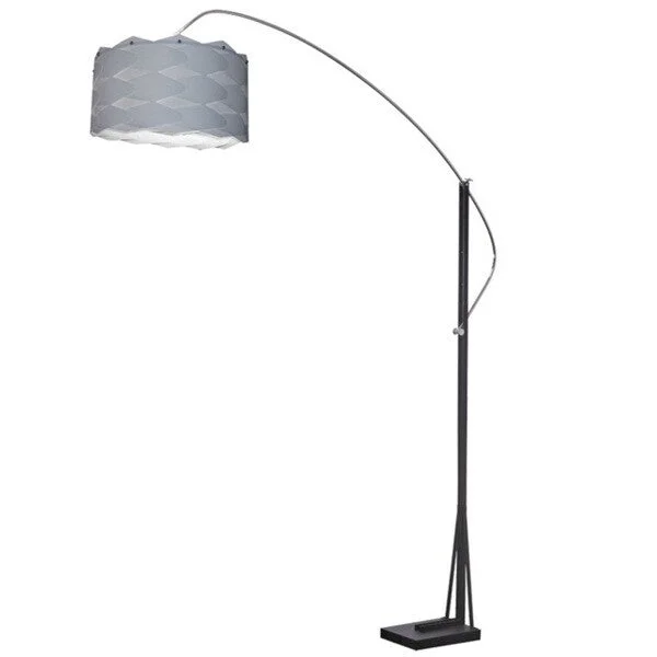 Industrial Style Floor Lamp with Exposed Bulbs for Loft ApartmentsDainolite Arc Floor Lamp Polished Chrome/Black Finish with Silver Shade Industrial Style Floor Lamp with Exposed Bulbs for Loft ApartmentsDainolite Arc Floor Lamp Polished Chrome/Black Finish with Silver Shade