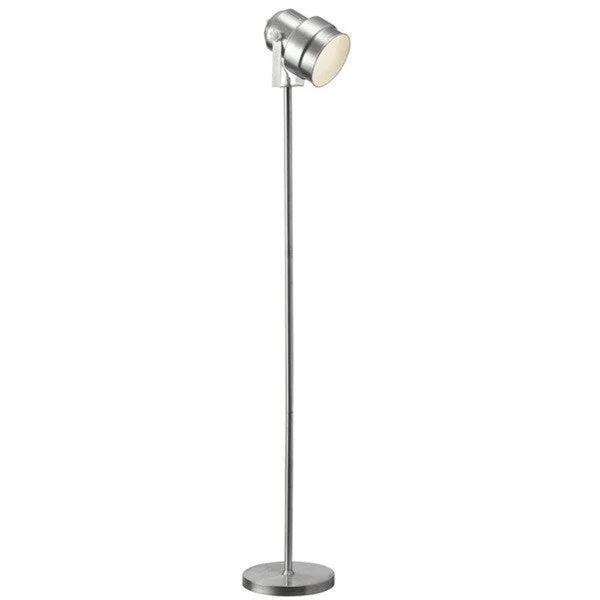 Industrial Style Floor Lamp with Exposed Bulbs for Loft ApartmentsDainolite Floor Spot-light in Brushed Aluminum Finish Industrial Style Floor Lamp with Exposed Bulbs for Loft ApartmentsDainolite Floor Spot-light in Brushed Aluminum Finish