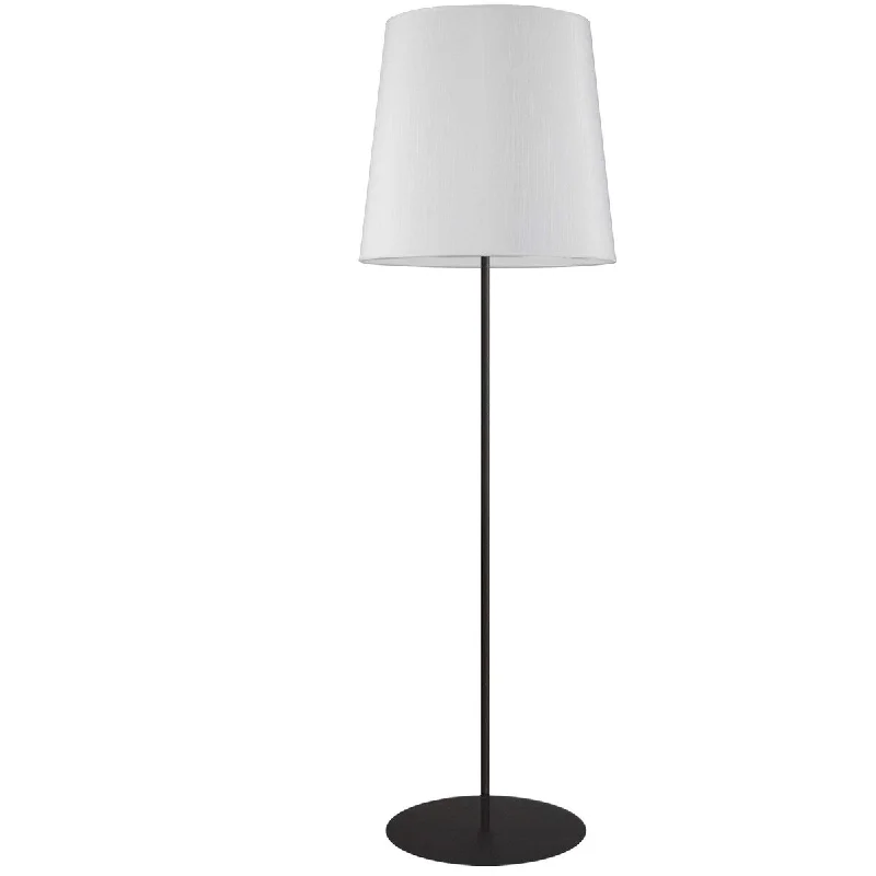 Smart Floor Lamp with Voice Control and Bluetooth ConnectivityDainolite Maine 1 Light Floor Lamp - Black - White Tapered Drum Shade