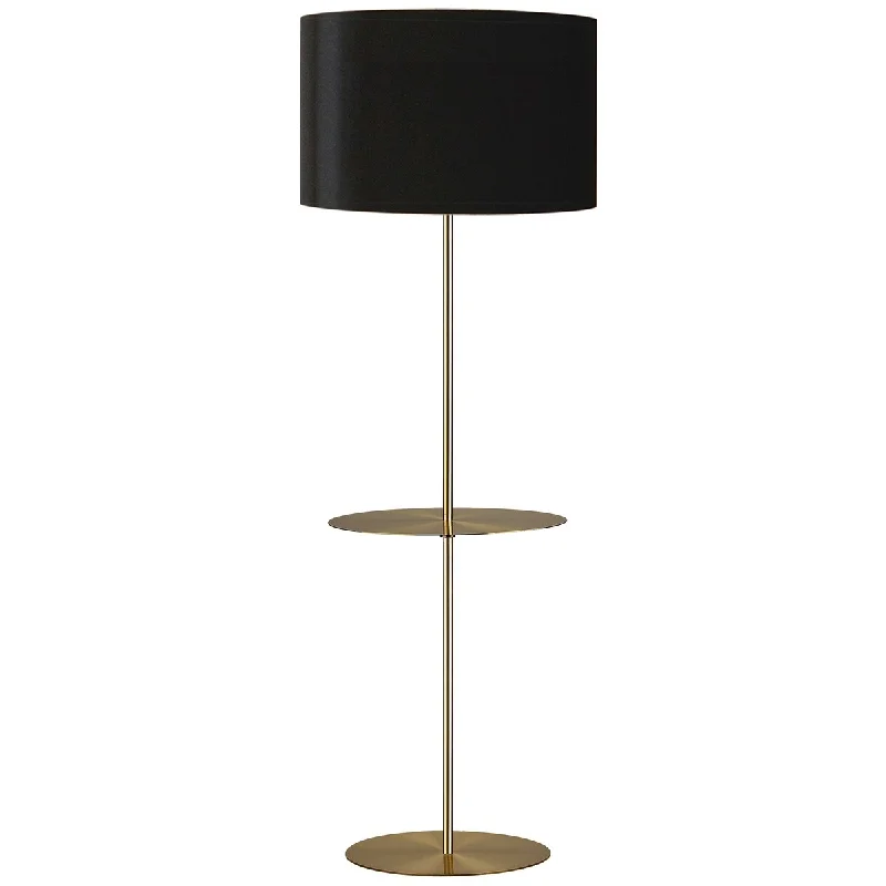 Wood Floor Lamp with Natural Grain for a Warm and Organic FeelDainolite Tablero 1 Light Floor Lamp - Round - Aged Brass - Black Shade Wood Floor Lamp with Natural Grain for a Warm and Organic FeelDainolite Tablero 1 Light Floor Lamp - Round - Aged Brass - Black Shade