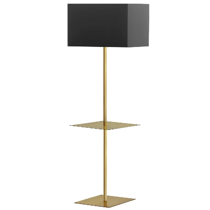 Fabric Floor Lamp with a Linen Shade for a Relaxed AestheticDainolite Tablero 1 Light Floor Lamp - Square - Aged Brass - Black Shade Fabric Floor Lamp with a Linen Shade for a Relaxed AestheticDainolite Tablero 1 Light Floor Lamp - Square - Aged Brass - Black Shade