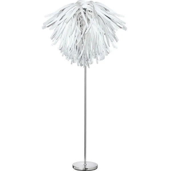 Metal Floor Lamp with a Matte Black Finish for a Sleek LookDainolite Vinyl Floor Lamp in White with Chrome Base Metal Floor Lamp with a Matte Black Finish for a Sleek LookDainolite Vinyl Floor Lamp in White with Chrome Base