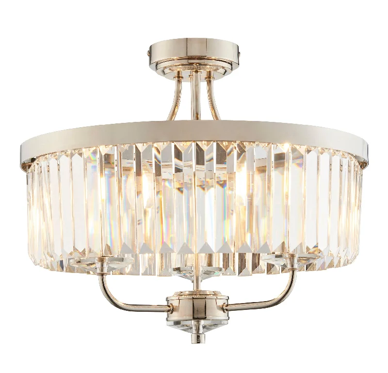Smart Floor Lamp with Voice Control and Bluetooth ConnectivityEaling 3 Light Round Nickel & Clear Cut Glass Semi Flush