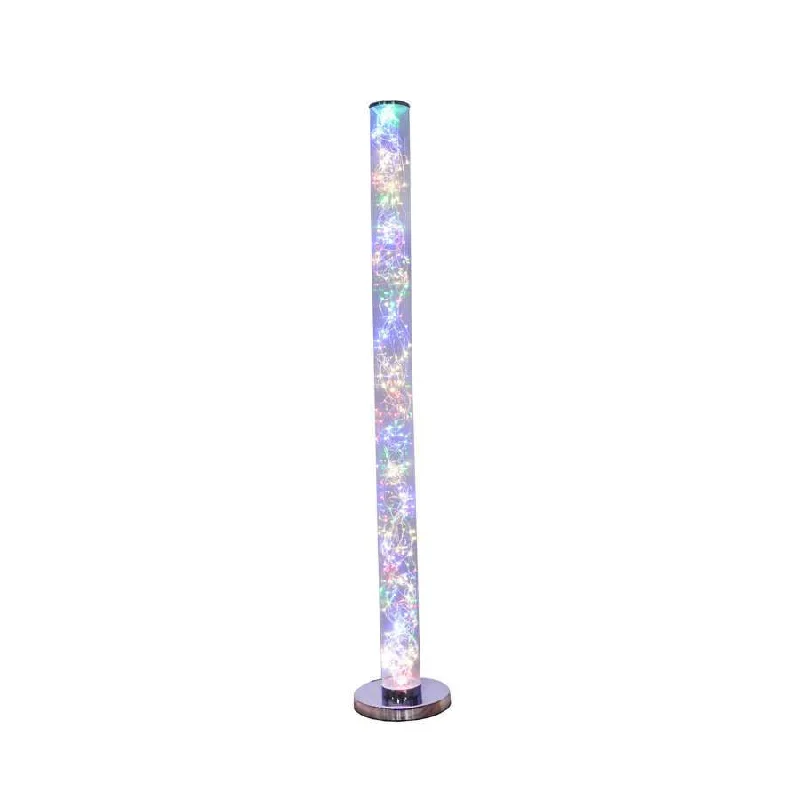 Way Switch Floor Lamp for Multiple Light Intensity LevelsFloor Lamp With Led Bulbs And Wireless Remote Control, Silver By Benzara Way Switch Floor Lamp for Multiple Light Intensity LevelsFloor Lamp With Led Bulbs And Wireless Remote Control, Silver By Benzara