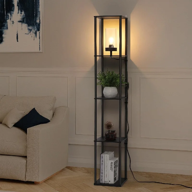 Smart Floor Lamp with Voice Control and Bluetooth ConnectivityFloor Lamp with Shelves, 4-Tier Modern Shelf Floor Lamp with Warm White LED Bulb Smart Floor Lamp with Voice Control and Bluetooth ConnectivityFloor Lamp with Shelves, 4-Tier Modern Shelf Floor Lamp with Warm White LED Bulb