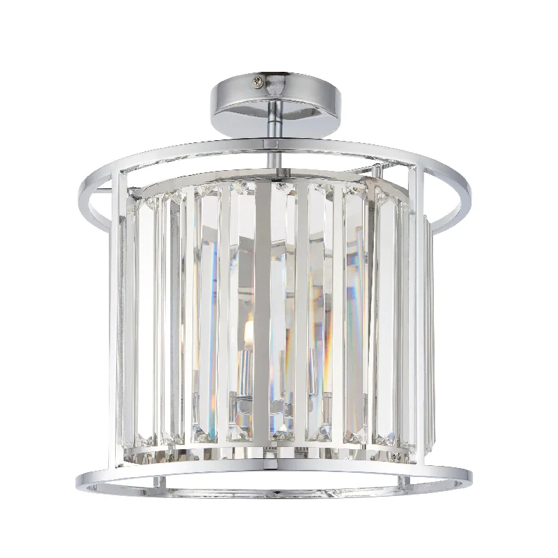 Fabric Floor Lamp with a Linen Shade for a Relaxed AestheticEndon Hamilton 3 Light Semi Flush Bathroom Ceiling Light