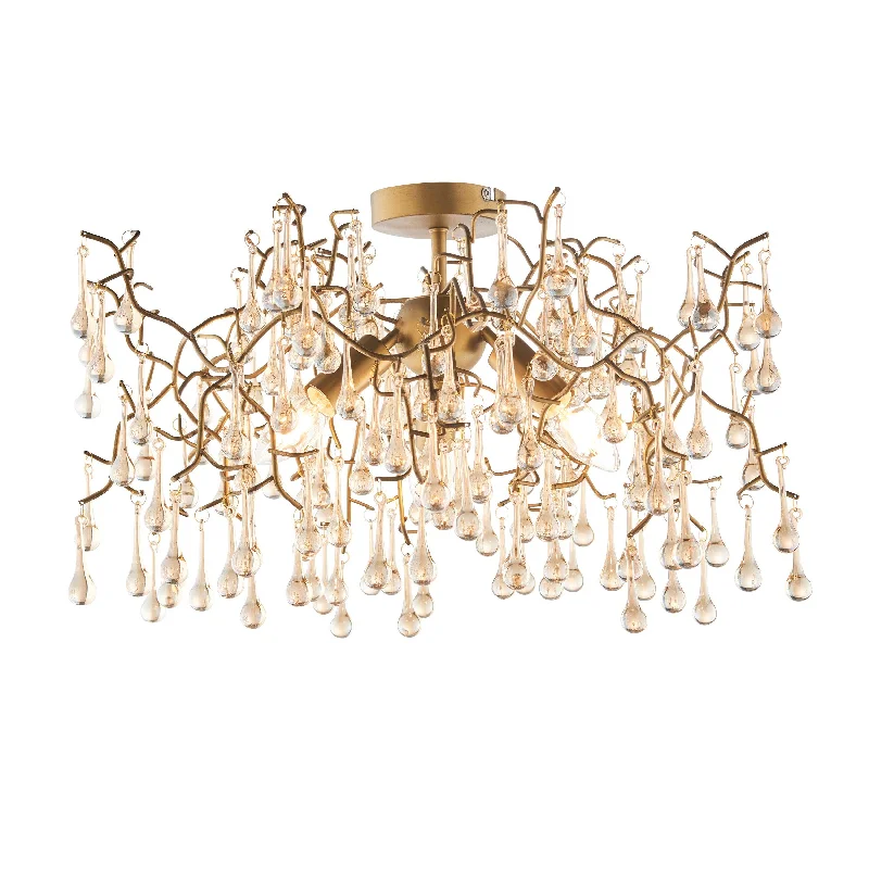 Victorian Style Floor Lamp for Traditional and Elegant InteriorsHampshire Gold 3 Light Semi-Flush - Champagne Glass Teardrops Victorian Style Floor Lamp for Traditional and Elegant InteriorsHampshire Gold 3 Light Semi-Flush - Champagne Glass Teardrops