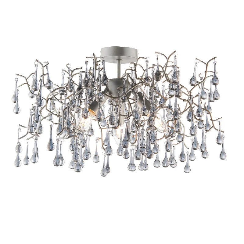 Smart Floor Lamp with Voice Control and Bluetooth ConnectivityHampshire Silver 3 Light Semi-Flush - Grey Glass Teardrops Smart Floor Lamp with Voice Control and Bluetooth ConnectivityHampshire Silver 3 Light Semi-Flush - Grey Glass Teardrops