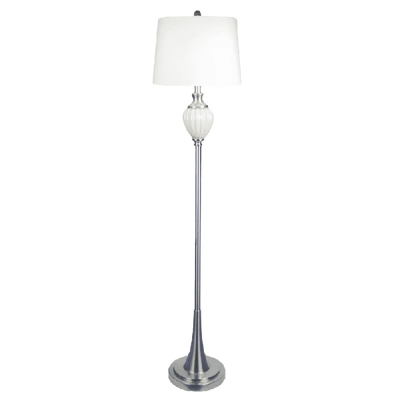 Industrial Style Floor Lamp with Exposed Bulbs for Loft ApartmentsJT Lighting Satin Nickel Floor Lamp