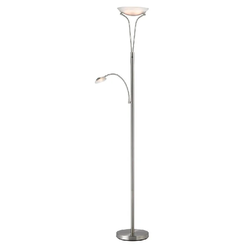 Wood Floor Lamp with Natural Grain for a Warm and Organic FeelJupiter LED Combo Torchiere Wood Floor Lamp with Natural Grain for a Warm and Organic FeelJupiter LED Combo Torchiere