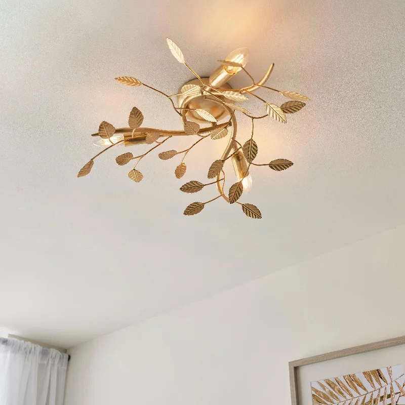 Victorian Style Floor Lamp for Traditional and Elegant InteriorsLinette Gold Leaf 3 Light Ceiling Flush Victorian Style Floor Lamp for Traditional and Elegant InteriorsLinette Gold Leaf 3 Light Ceiling Flush