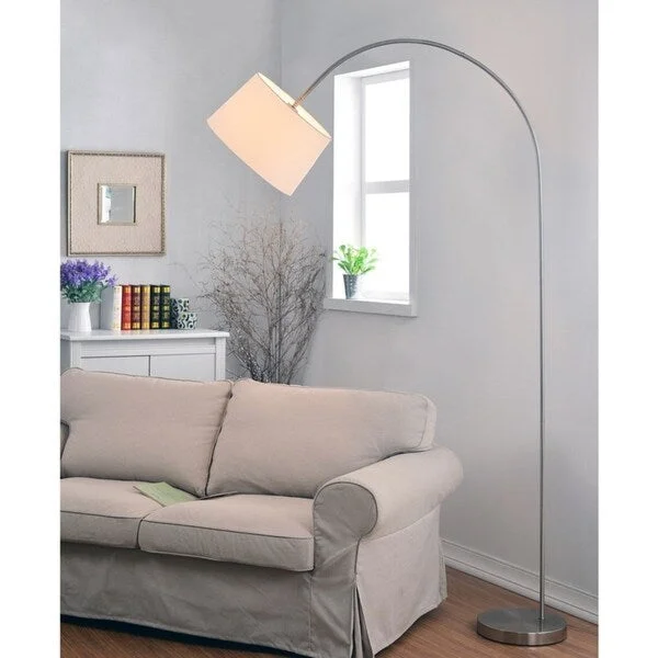 Wood Floor Lamp with Natural Grain for a Warm and Organic FeelLoom Brushed Steel Arc Floor Lamp Wood Floor Lamp with Natural Grain for a Warm and Organic FeelLoom Brushed Steel Arc Floor Lamp