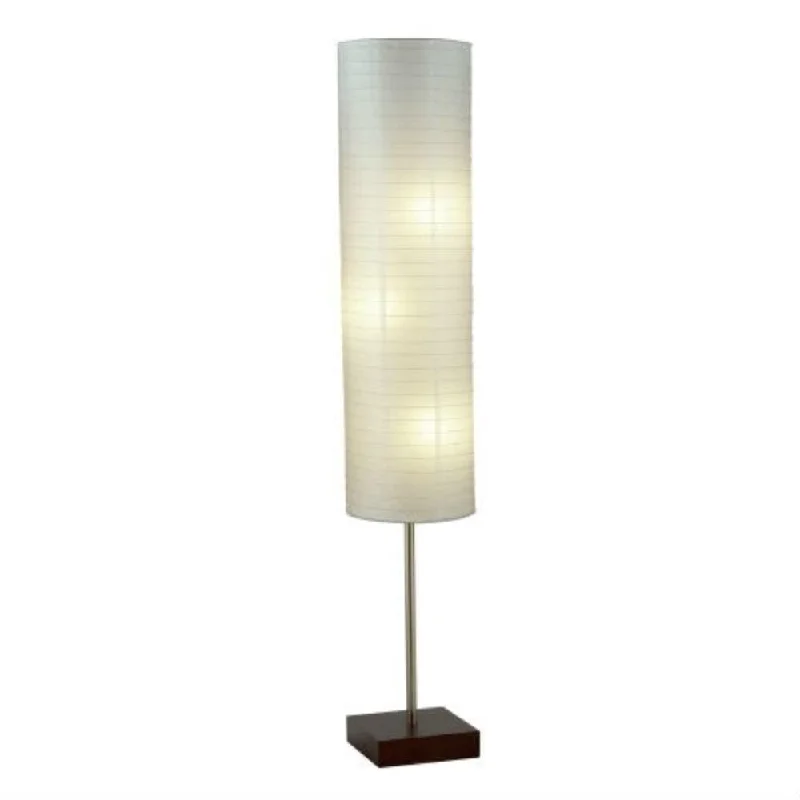 USB Charging Port Floor Lamp for Convenient Device ChargingModern Asian Style Floor Lamp with White Rice Paper Shade - One size