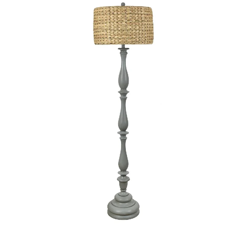 Marble Base Floor Lamp for a Touch of LuxuryNecar 63" Gray Resin Floor Lamp with Handwoven Seagrass Shade - 65.5"H x 17"Rnd Marble Base Floor Lamp for a Touch of LuxuryNecar 63" Gray Resin Floor Lamp with Handwoven Seagrass Shade - 65.5"H x 17"Rnd