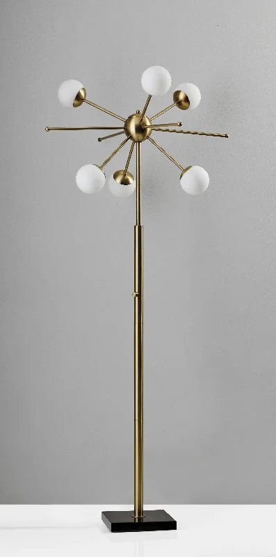 Way Switch Floor Lamp for Multiple Light Intensity LevelsOrbital Sphere Brass Metal LED Floor Lamp By Homeroots Way Switch Floor Lamp for Multiple Light Intensity LevelsOrbital Sphere Brass Metal LED Floor Lamp By Homeroots