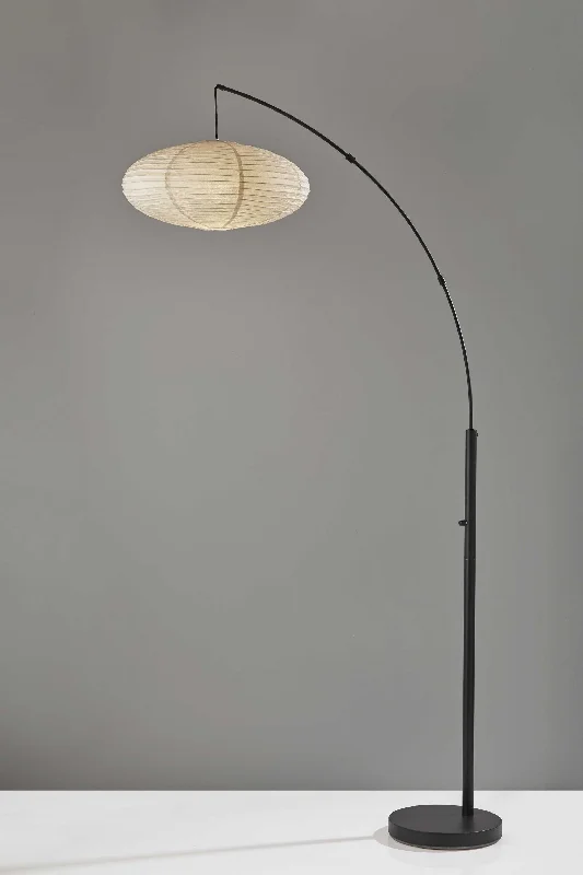 Dimmable Floor Lamp for Adjustable Lighting AmbiancePaper Lantern Floor Lamp Black Metal Crescent Arm By Homeroots Dimmable Floor Lamp for Adjustable Lighting AmbiancePaper Lantern Floor Lamp Black Metal Crescent Arm By Homeroots