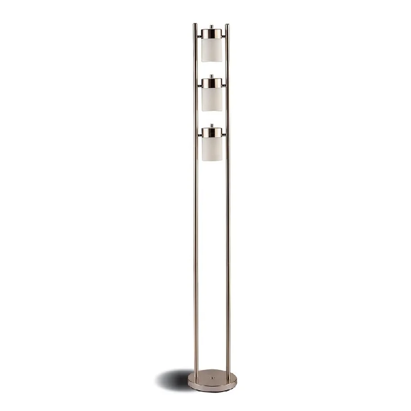 Bohemian Inspired Floor Lamp for Eclectic Home DecorParagon Brushed Silver 3-tier Tall Accent Lamp Bohemian Inspired Floor Lamp for Eclectic Home DecorParagon Brushed Silver 3-tier Tall Accent Lamp