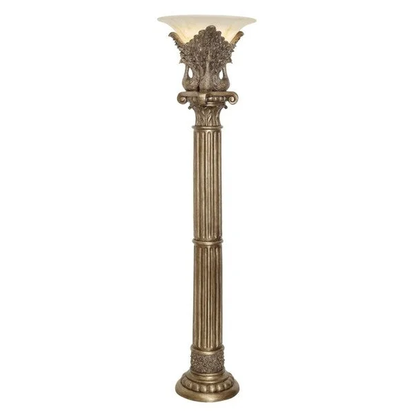 Rustic Farmhouse Style Floor Lamp for Cozy BedroomsPeacock Toasted Silver 70.5-inch Torchiere - N/A