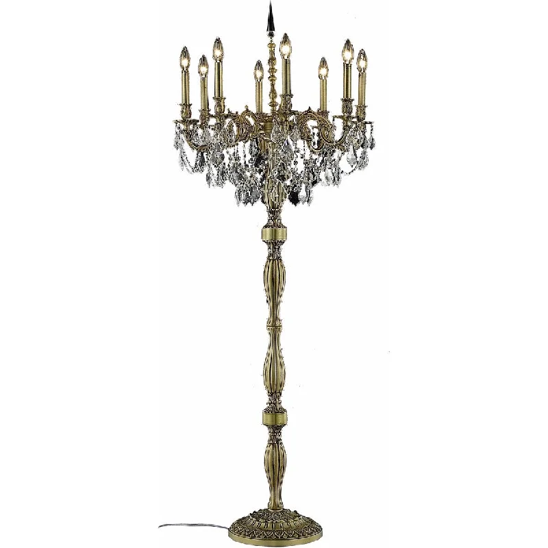 Dimmable Floor Lamp for Adjustable Lighting AmbianceRosalia 8 light French Gold Floor Lamp Clear SwarovskiÆ Elements Crys - One Size Dimmable Floor Lamp for Adjustable Lighting AmbianceRosalia 8 light French Gold Floor Lamp Clear SwarovskiÆ Elements Crys - One Size
