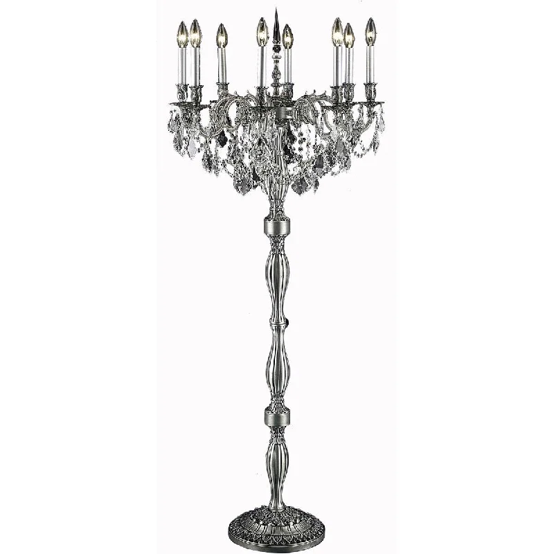 Modern Minimalist Floor Lamp for Contemporary Living RoomsRosalia 8 light Pewter Floor Lamp Clear Royal Cut Crystal - One Size
