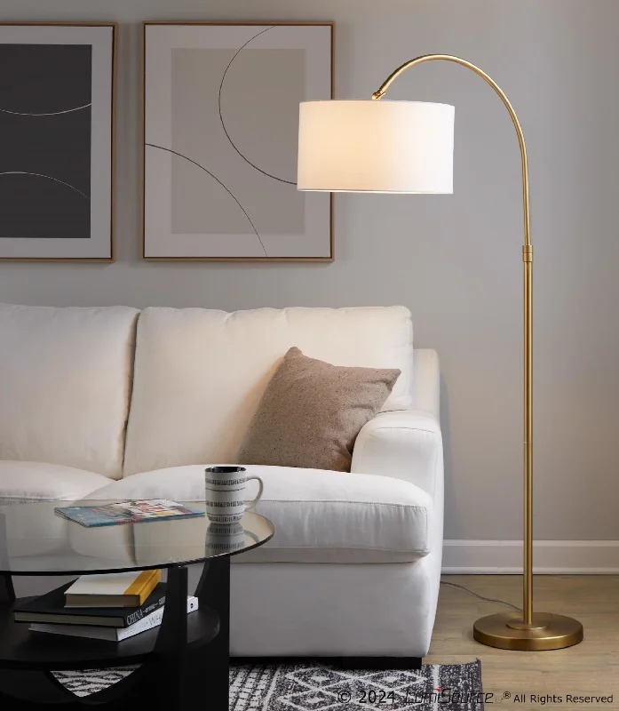 Fabric Floor Lamp with a Linen Shade for a Relaxed AestheticSalon Reader 63" Metal Floor Lamp By LumiSource - GFS64-SLNRDR AUW Fabric Floor Lamp with a Linen Shade for a Relaxed AestheticSalon Reader 63" Metal Floor Lamp By LumiSource - GFS64-SLNRDR AUW