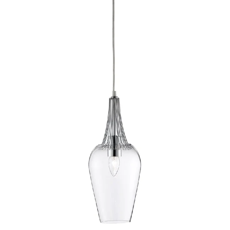 Bohemian Inspired Floor Lamp for Eclectic Home DecorSearchlight Whisk Chrome & Clear Glass Ceiling Pendant