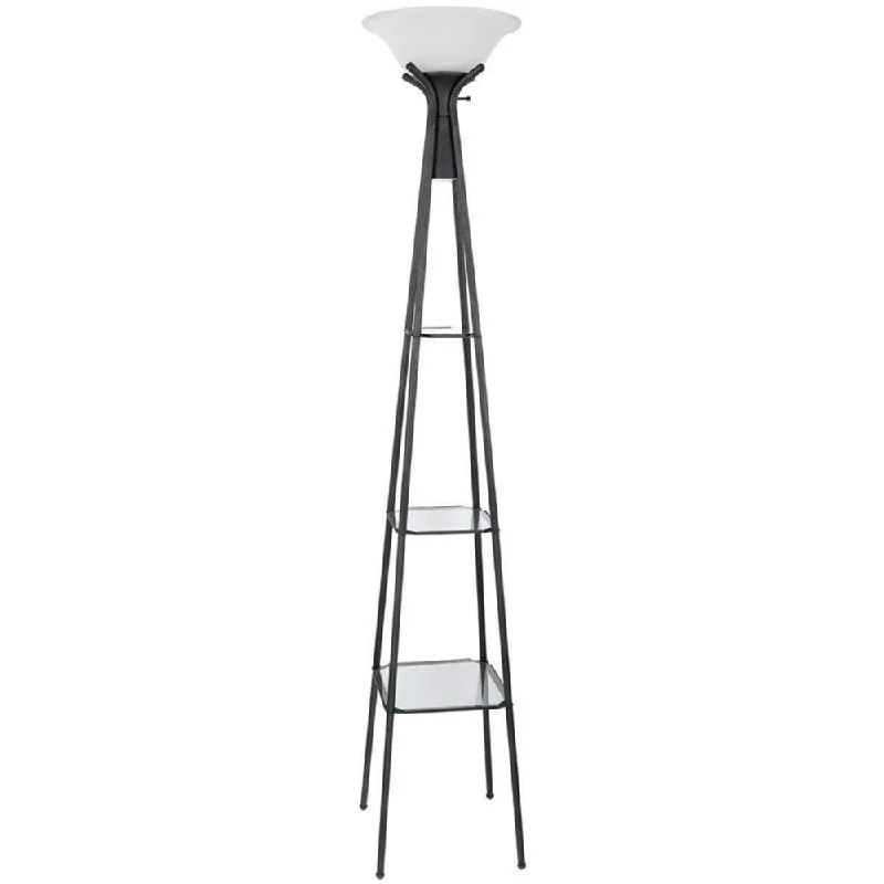 Industrial Style Floor Lamp with Exposed Bulbs for Loft ApartmentsSentinel Contemporary Charcoal Black Floor Lamp and Shelving Unit Industrial Style Floor Lamp with Exposed Bulbs for Loft ApartmentsSentinel Contemporary Charcoal Black Floor Lamp and Shelving Unit
