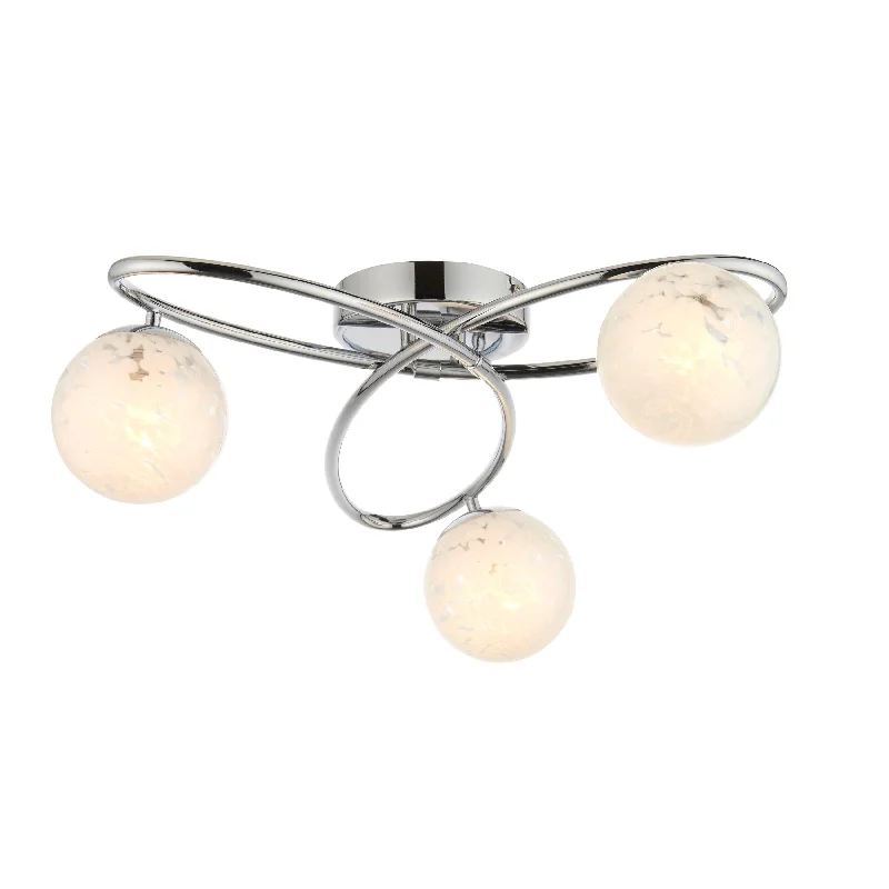 Bohemian Inspired Floor Lamp for Eclectic Home DecorSept Chrome 3 Light Art Deco Semi Flush - Glass Shades Bohemian Inspired Floor Lamp for Eclectic Home DecorSept Chrome 3 Light Art Deco Semi Flush - Glass Shades