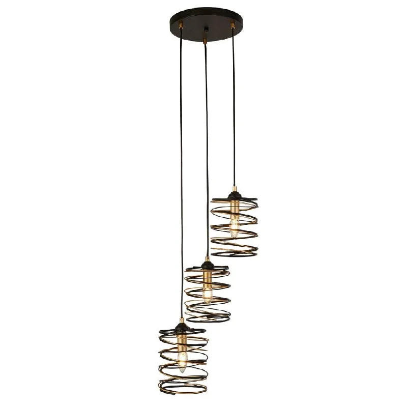 Fabric Floor Lamp with a Linen Shade for a Relaxed AestheticSpring 3 Light Multi-Drop Black & Gold Ceiling Pendant