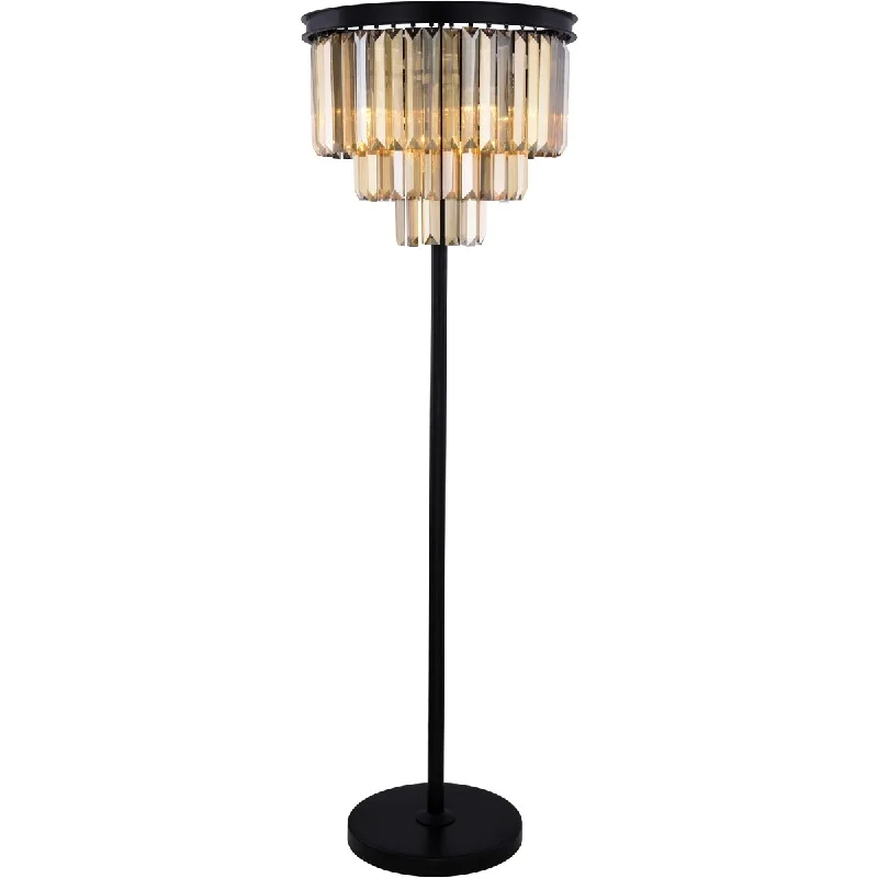 Victorian Style Floor Lamp for Traditional and Elegant InteriorsSydney 8 light Matte Black Floor Lamp Golden Teak (Smoky) Royal Cut C - One Size