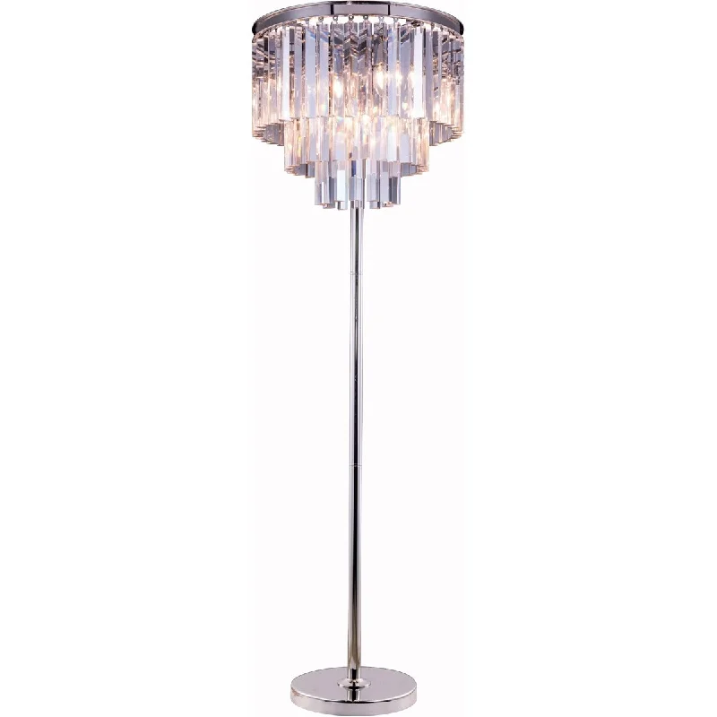 Wood Floor Lamp with Natural Grain for a Warm and Organic FeelSydney 8 light polished nickel Floor Lamp Clear Royal Cut Crystal - One Size