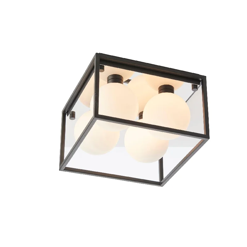 Marble Base Floor Lamp for a Touch of LuxuryTrem Large Black & Glass 4 Light Bathroom Ceiling Flush
