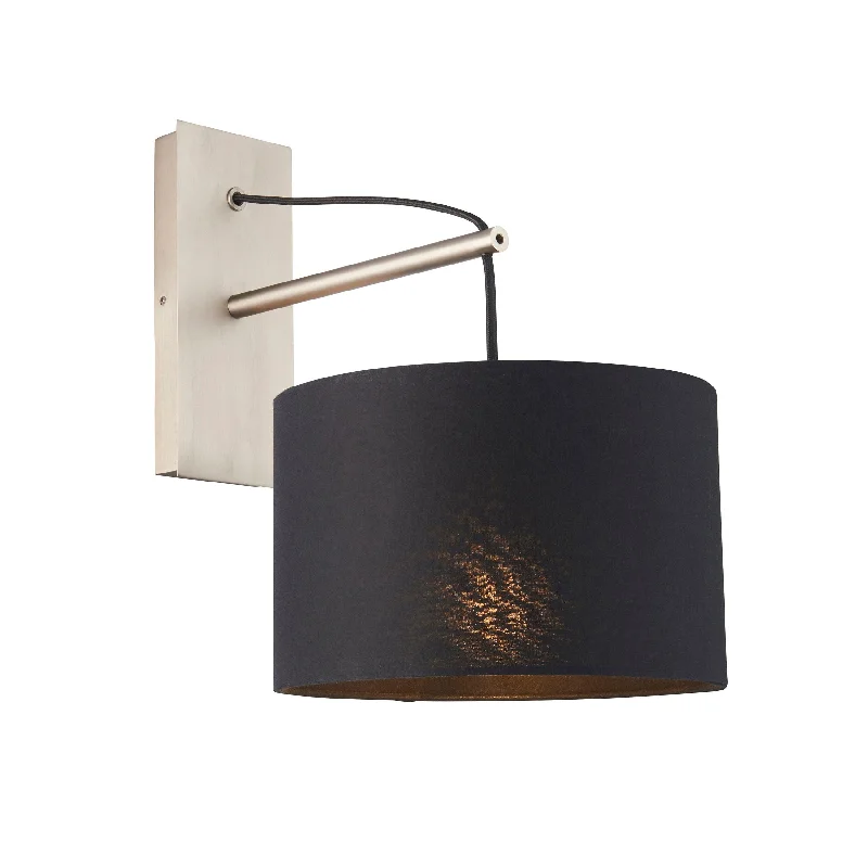 Wood Floor Lamp with Natural Grain for a Warm and Organic FeelWimbledon Matt Nickel Wall Light With Black Shade Wood Floor Lamp with Natural Grain for a Warm and Organic FeelWimbledon Matt Nickel Wall Light With Black Shade
