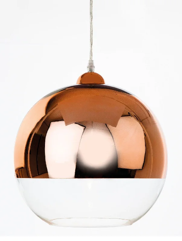 Metal Ceiling Lights in Brass, Copper, Stainless Steel, and IronClub Pendant Copper and Clear Glass Metal Ceiling Lights in Brass, Copper, Stainless Steel, and IronClub Pendant Copper and Clear Glass