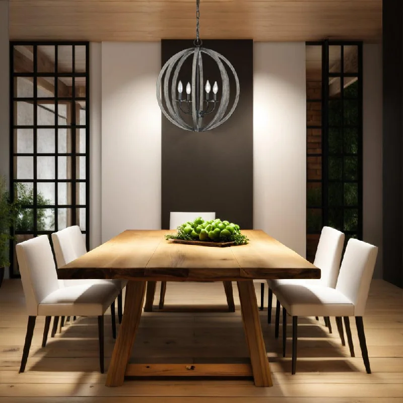 Retro Ceiling Lights Inspired by the 1950s and 1960s DesignAllier 4lt Pendant light E14 Oak Wood / Forged Iron Retro Ceiling Lights Inspired by the 1950s and 1960s DesignAllier 4lt Pendant light E14 Oak Wood / Forged Iron