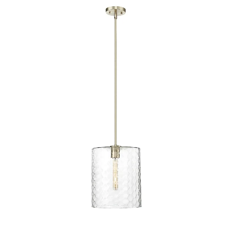 Victorian - Inspired Ceiling Lights with Ornate Crystal ChandeliersAshli Pendant - Modern Gold - Clear Honeycomb Glass - 12in. Diameter - E26 Medium Base