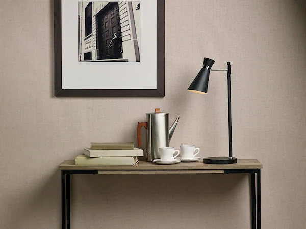 leather table lamps with a distressed texture for a rugged charmDar Ashworth Table Lamp Black & Polished Chrome leather table lamps with a distressed texture for a rugged charmDar Ashworth Table Lamp Black & Polished Chrome