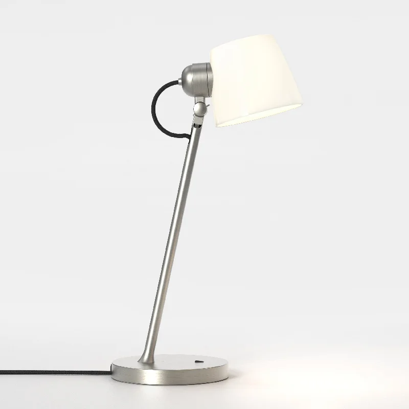 glass table lamps with a frosted surface for soft light diffusionAstro Imari Desk Lamp Matt Nickel