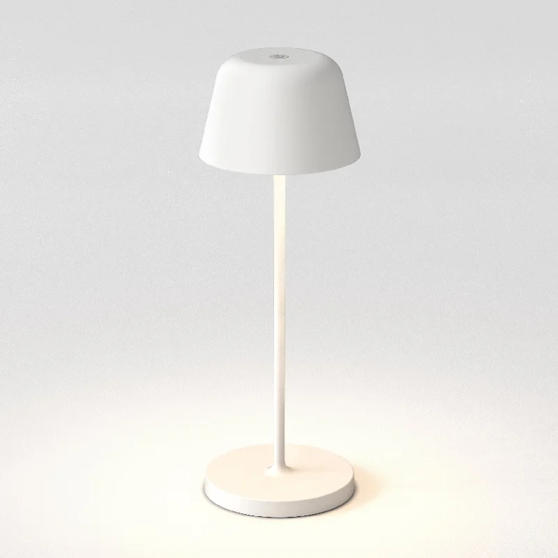 glass table lamps with a frosted surface for soft light diffusionAstro Nomad Rechargeable Outdoor Table Lamp Textured White