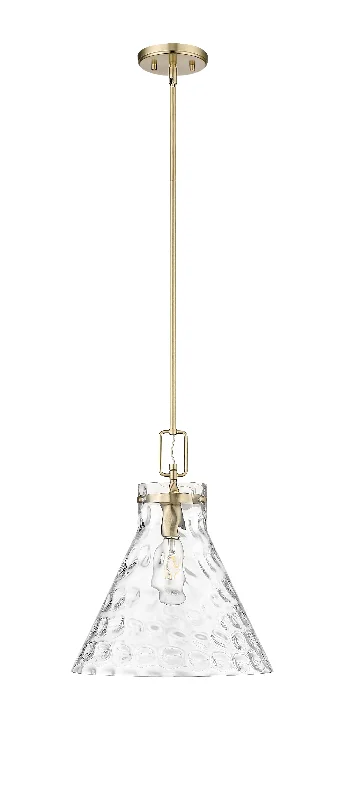Mediterranean - Style Ceiling Lights with Terra - Cotta and Ceramic DetailsBarlon Pendant - Modern Gold - Clear Water Glass - 14in. Diameter - E26 Medium Base