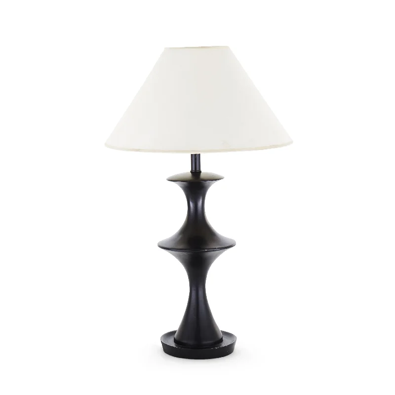 metal table lamps with a matte black finish for a sleek appearanceBlack Wavy Tiered Table Lamp